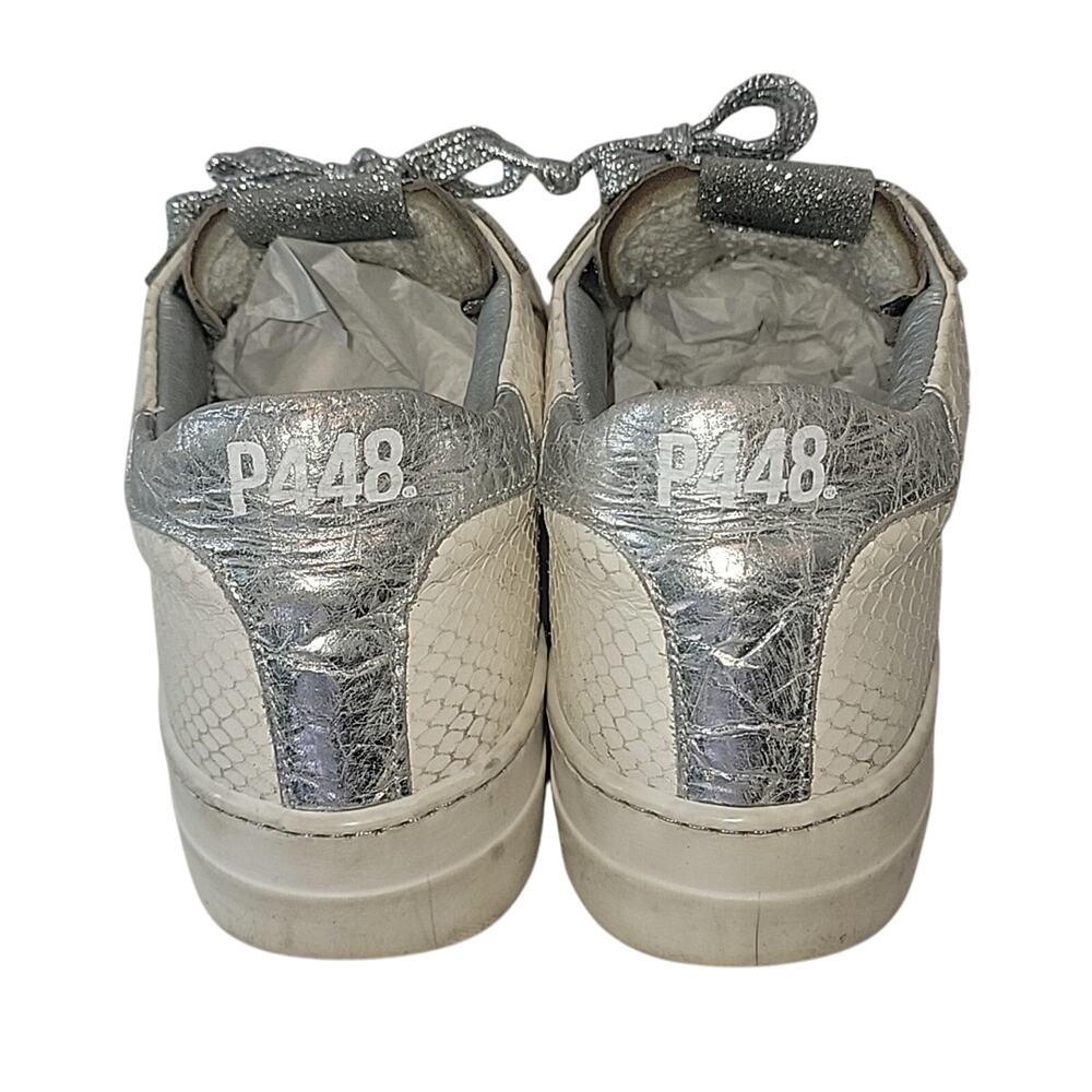 P448 Thea Python Roccia White Leather Platform Sn… - image 5